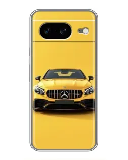 Чехол для Google Pixel 8 с картинкой «Желтый Mercedes GT»