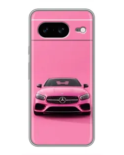 Чехол для Google Pixel 8 с картинкой «Розовый Mercedes AMG»