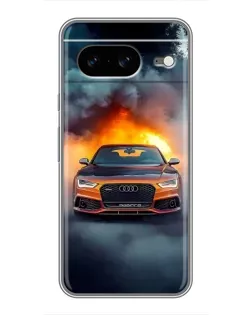 Чохол для Google Pixel 8 з картинкою «Audi у вогняному диму»