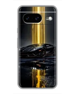 Чехол для Google Pixel 8 с картинкой «Ночной Lamborghini драйв»