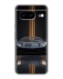 Чехол для Google Pixel 8 с картинкой «Lamborghini золотые линии»