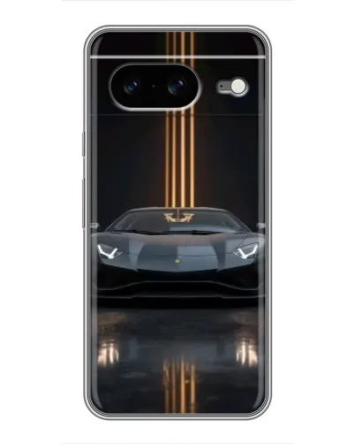 Чехол для Google Pixel 8 с картинкой «Lamborghini золотые линии»
