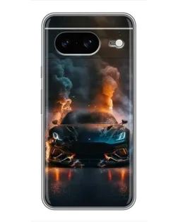 Чехол для Google Pixel 8 с картинкой «Lamborghini дымная эстетика»
