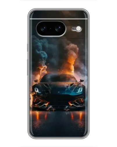 Чехол для Google Pixel 8 с картинкой «Lamborghini дымная эстетика»