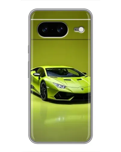 Чехол для Google Pixel 8 с картинкой «Салатовый Lamborghini Huracan»