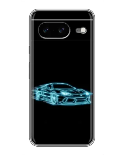 Чехол для Google Pixel 8 с картинкой «Неоновый контур Lamborghini»