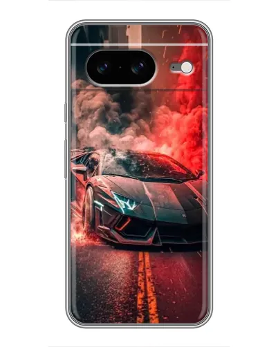 Чехол для Google Pixel 8 с картинкой «Lamborghini красный дым»