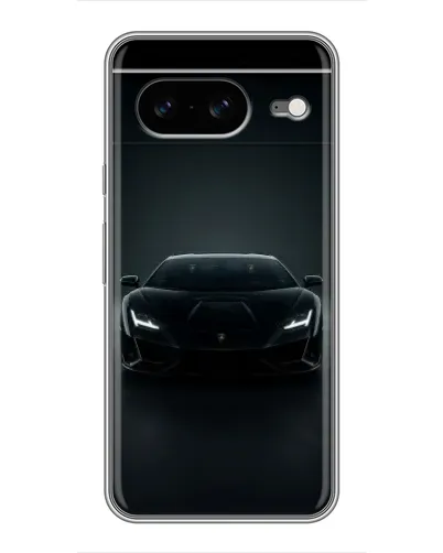 Чехол для Google Pixel 8 с картинкой «Черный Lamborghini Aventador»