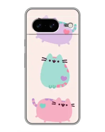 Чехол для Google Pixel 8 с картинкой «Pusheen трио»