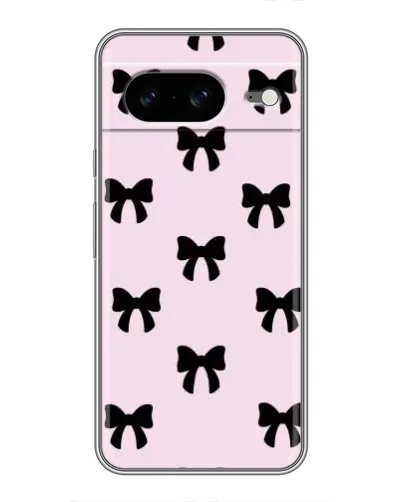 Чохол для Google Pixel 8 з картинкою «Чорні банти Coquette»