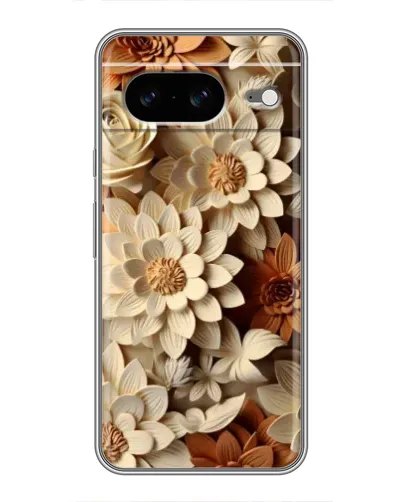 Чехол для Google Pixel 8 с картинкой «Бежевый флористический декор»
