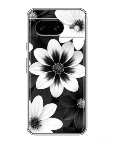 Чехол для Google Pixel 8 с картинкой «Монохромные астры»