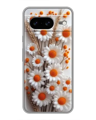 Чехол для Google Pixel 8 с картинкой «Белые сухоцветы»