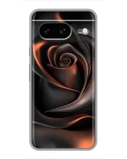 Чехол для Google Pixel 8 с картинкой «Шелковая черная роза»
