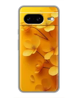 Чехол для Google Pixel 8 с картинкой «Золотые лепестки»