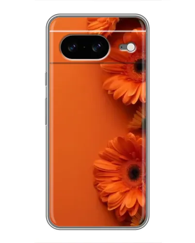 Чехол для Google Pixel 8 с картинкой «Оранжевые герберы»