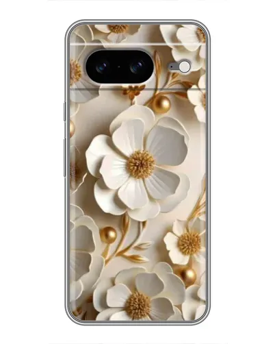 Чехол для Google Pixel 8 с картинкой «Белие бумажние  цвети»