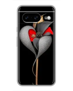 Чехол для Google Pixel 8 с картинкой «Серебряный фантазийный цветок»