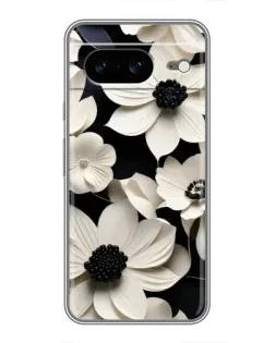 Чехол для Google Pixel 8 с картинкой «Объемные белые цветы»