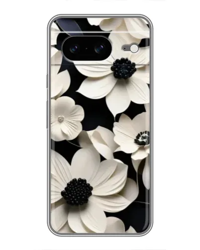 Чехол для Google Pixel 8 с картинкой «Объемные белые цветы»