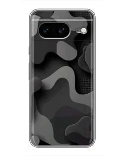 Чехол для Google Pixel 8 с картинкой «Темный абстрактный камуфляж»