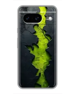 Чехол для Google Pixel 8 с картинкой «Салатовый разлом скалы»
