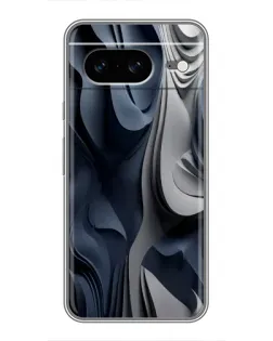 Чехол для Google Pixel 8 с картинкой «Объемные синие складки»