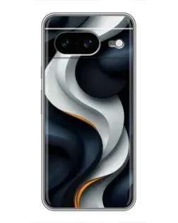 Чехол для Google Pixel 8 с картинкой «Объемные черно-белые ленты»