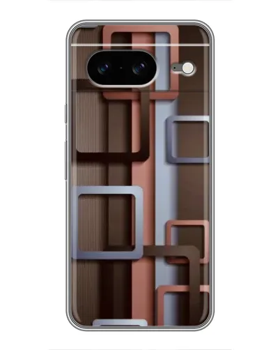 Чохол для Google Pixel 8 з картинкою «Коричневі об'ємні квадрати»