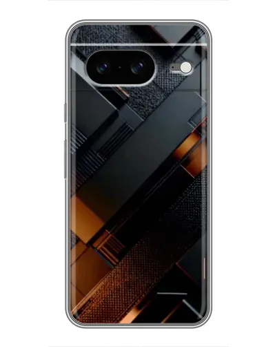 Чохол для Google Pixel 8 з картинкою «Чорні геометричні блоки»