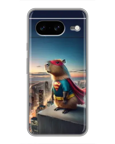 Чехол для Google Pixel 8 с картинкой «Капи-мен супергерой»
