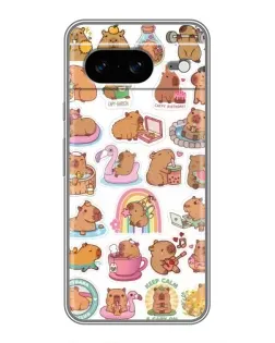 Чехол для Google Pixel 8 с картинкой «Капибары набор»