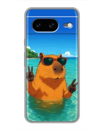 Чехол для Google Pixel 8 с картинкой «Морская капибара»