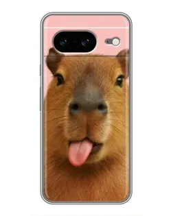 Чехол для Google Pixel 8 с картинкой «Капибара с языком»