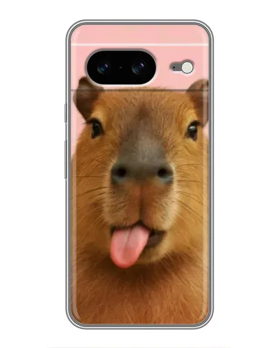 Чехол для Google Pixel 8 с картинкой «Капибара с языком»