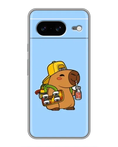 Чехол для Google Pixel 8 с картинкой «Капибара на скейте»