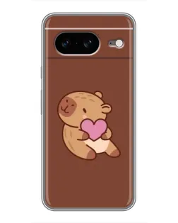 Чехол для Google Pixel 8 с картинкой «Капибара с сердцем»