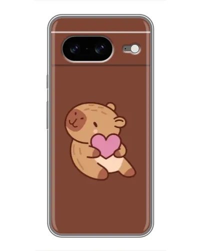 Чехол для Google Pixel 8 с картинкой «Капибара с сердцем»