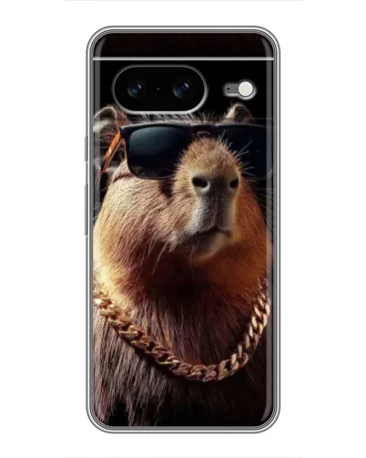 Чехол для Google Pixel 8 с картинкой «Капибара золотая цепь»