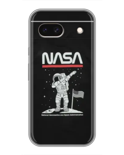Чохол для Google Pixel 8A з картинкою «NASA — крокуємо по Місяцю»