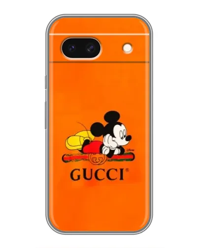 Чехол для Google Pixel 8A с картинкой «Микки Маус Gucci — оранж»