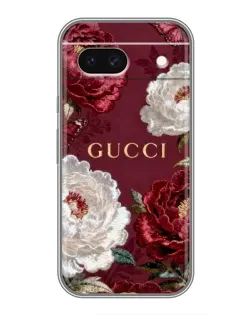 Чехол для Google Pixel 8A с картинкой «Gucci — бордовые розы»
