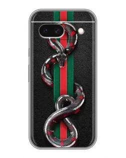 Чехол для Google Pixel 8A с картинкой «Gucci — змея на полосе»