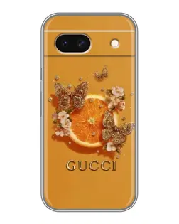 Чехол для Google Pixel 8A с картинкой «Gucci — золотые бабочки»