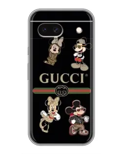 Чехол для Google Pixel 8A с картинкой «Gucci — герои Disney и монограмма»