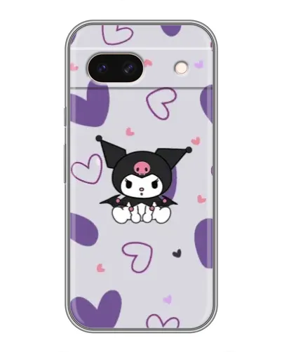 Чохол для Google Pixel 8A з картинкою «Kuromi та лавандові серця»