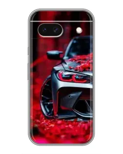 Чохол для Google Pixel 8A з картинкою «Спортивна BMW та квіти»