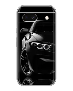Чехол для Google Pixel 8A с картинкой «Черная BMW — профиль»