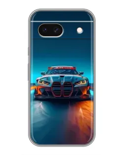 Чехол для Google Pixel 8A с картинкой «BMW — огни неона»