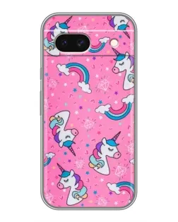 Чехол для Google Pixel 8A с картинкой «Unicorn паттерн розовый»